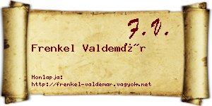 Frenkel Valdemár névjegykártya